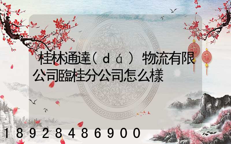 桂林通達(dá)物流有限公司臨桂分公司怎么樣