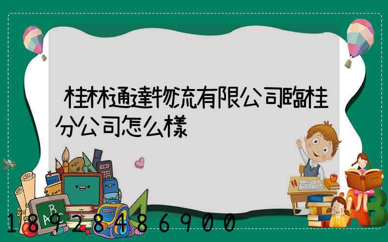 桂林通達物流有限公司臨桂分公司怎么樣