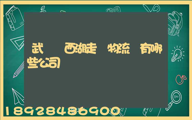 武漢東西湖走馬物流園有哪些公司
