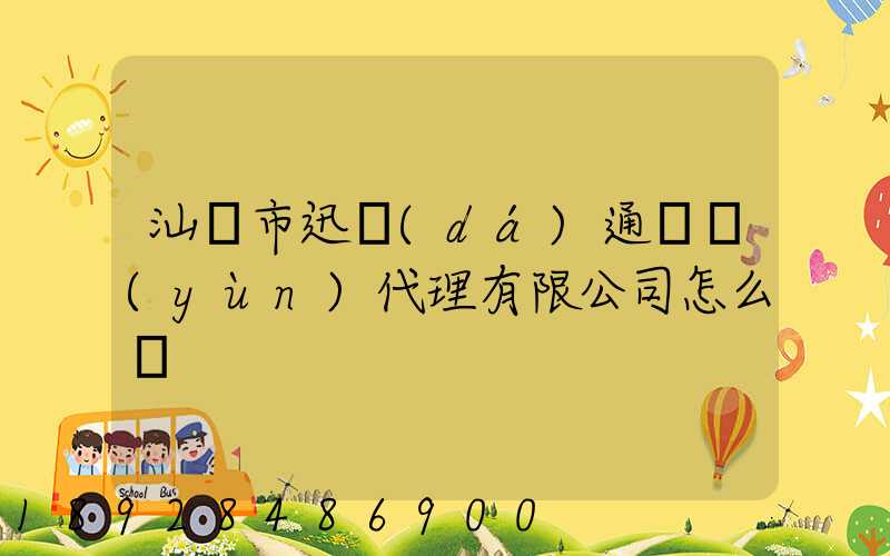 汕頭市迅達(dá)通貨運(yùn)代理有限公司怎么樣