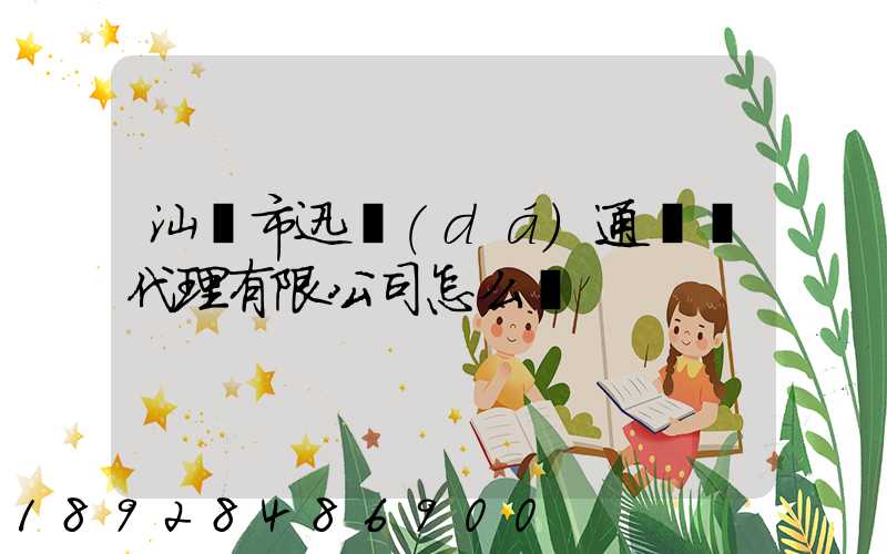 汕頭市迅達(dá)通貨運代理有限公司怎么樣
