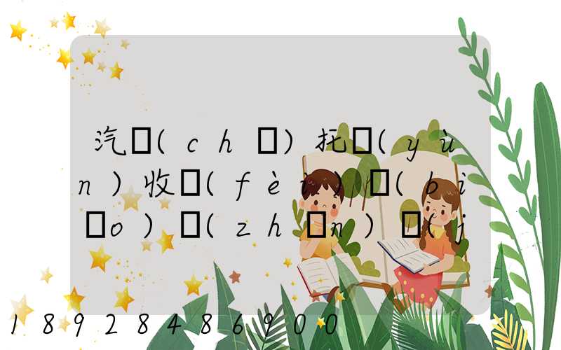 汽車(chē)托運(yùn)收費(fèi)標(biāo)準(zhǔn)價(jià)格表