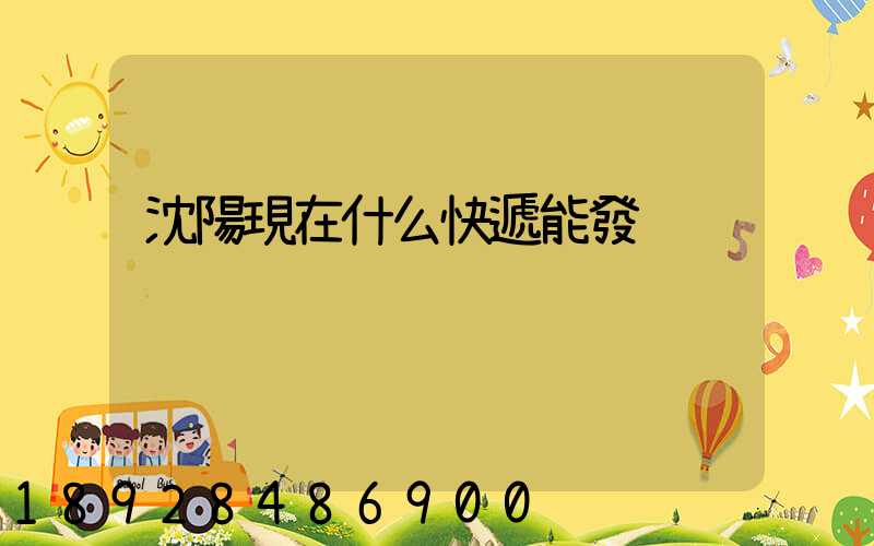 沈陽現在什么快遞能發