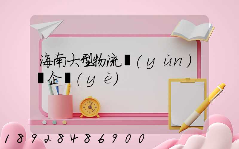 海南大型物流運(yùn)輸企業(yè)