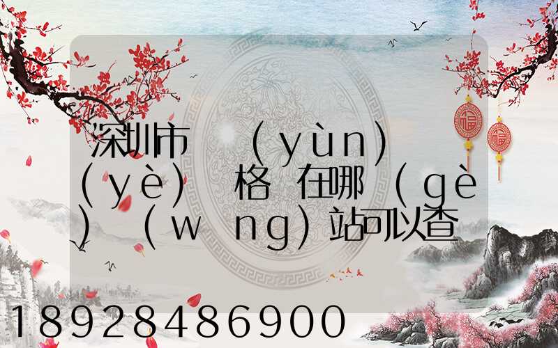 深圳市貨運(yùn)從業(yè)資格證在哪個(gè)網(wǎng)站可以查詢(xún)