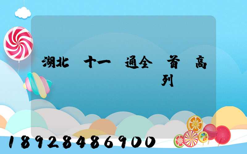 湖北雙十一開通全國首條高鐵貨運(yùn)專列