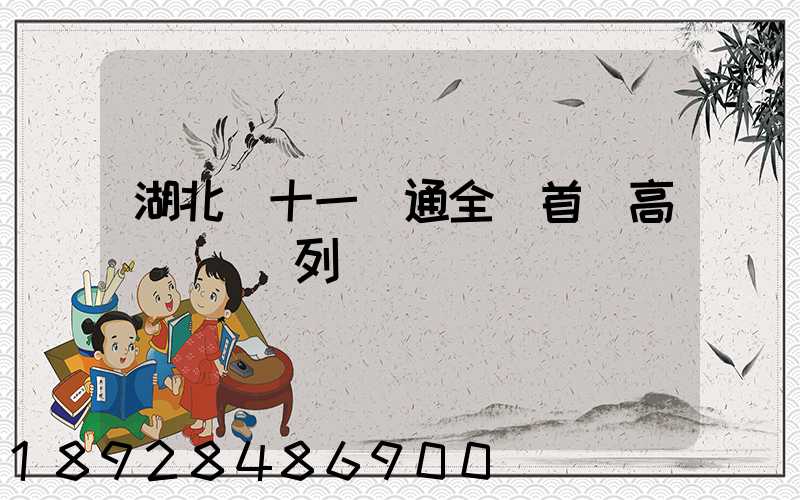 湖北雙十一開通全國首條高鐵貨運專列