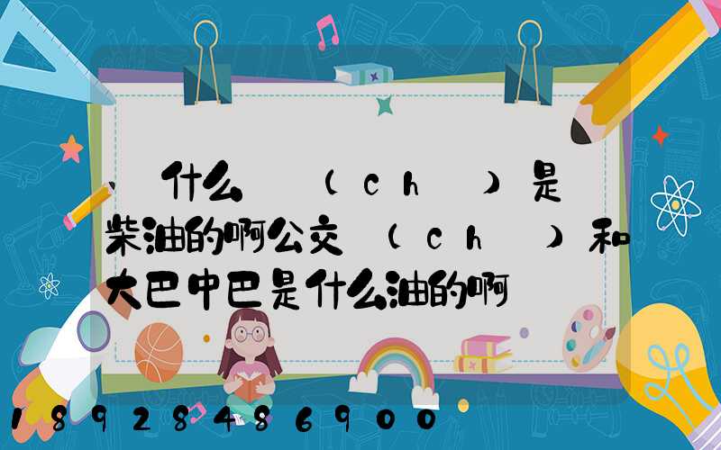 為什么貨車(chē)是燒柴油的啊公交車(chē)和大巴中巴是什么油的啊