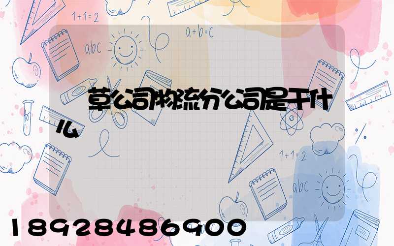 煙草公司物流分公司是干什么