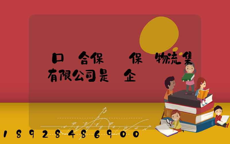 營口綜合保稅區保稅物流集團有限公司是國企嗎