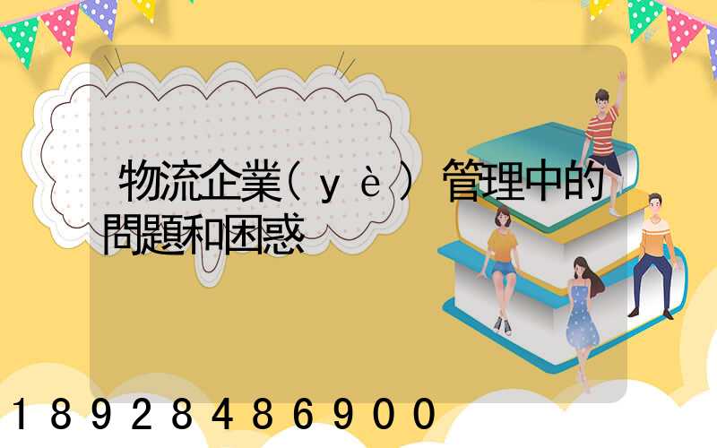 物流企業(yè)管理中的問題和困惑