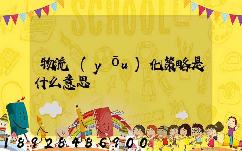 物流優(yōu)化策略是什么意思