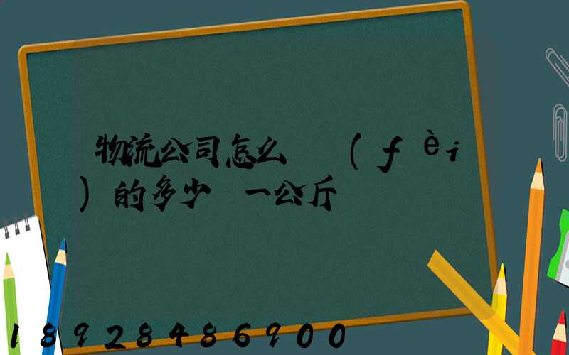 物流公司怎么計費(fèi)的多少錢一公斤