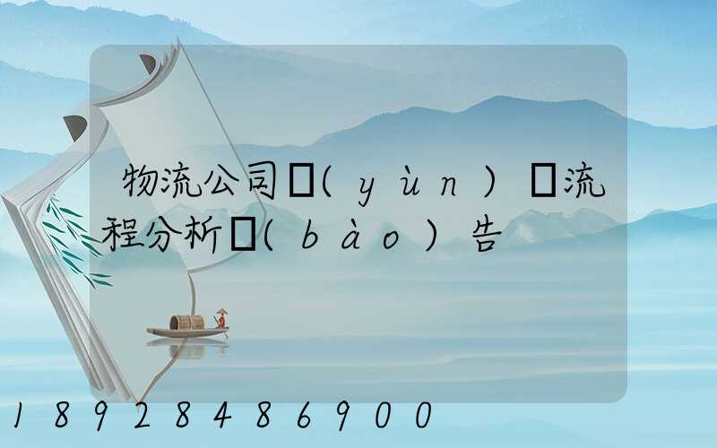 物流公司運(yùn)輸流程分析報(bào)告