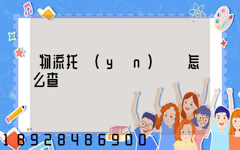 物流托運(yùn)單號怎么查詢