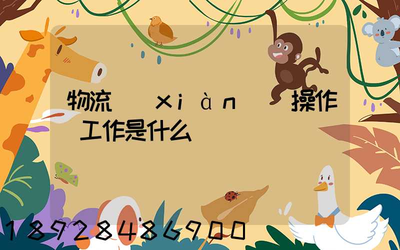 物流現(xiàn)場操作員工作是什么