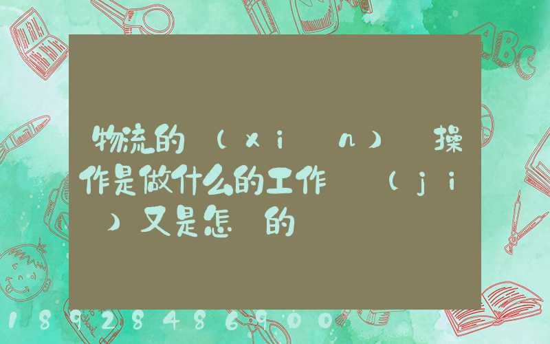 物流的現(xiàn)場操作是做什么的工作細節(jié)又是怎樣的