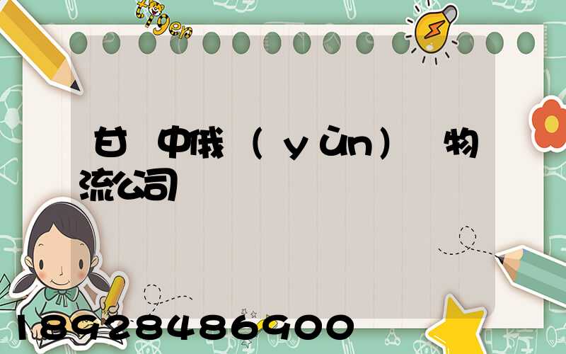 甘肅中俄運(yùn)輸物流公司