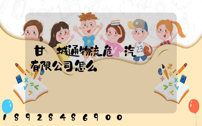 甘肅城通物流危貨汽車運輸有限公司怎么樣