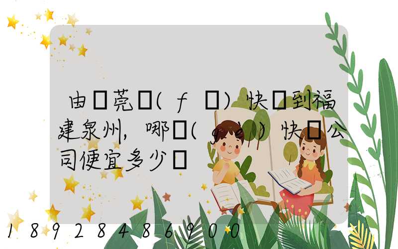 由東莞發(fā)快遞到福建泉州,哪個(gè)快遞公司便宜多少錢