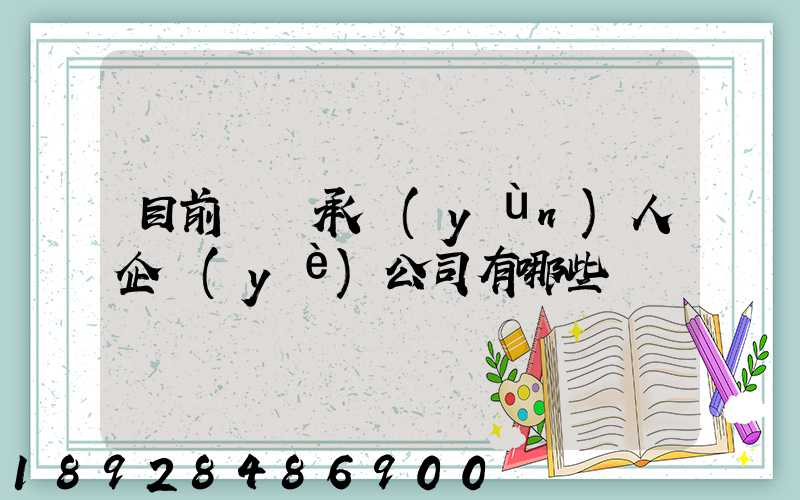 目前無車承運(yùn)人企業(yè)公司有哪些
