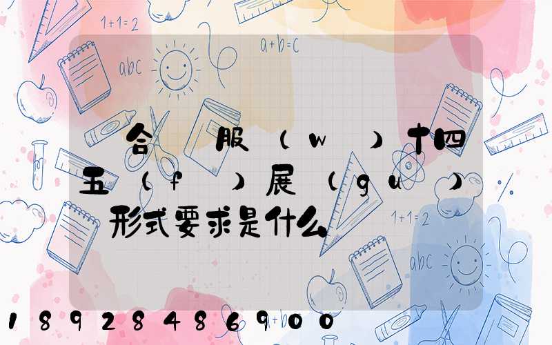 綜合運輸服務(wù)十四五發(fā)展規(guī)劃形式要求是什么