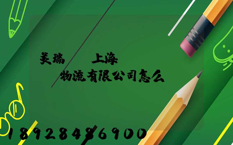 美瑞邇(上海)國(guó)際物流有限公司怎么樣