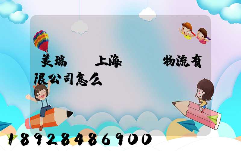 美瑞邇(上海)國際物流有限公司怎么樣