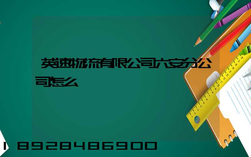 英速物流有限公司六安分公司怎么樣