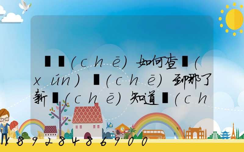 訂車(chē)如何查詢(xún)車(chē)到哪了新車(chē)知道車(chē)架號(hào)查運(yùn)輸路線(xiàn)方法