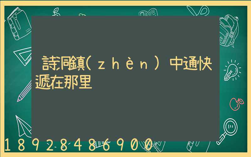 詩洞鎮(zhèn)中通快遞在那里