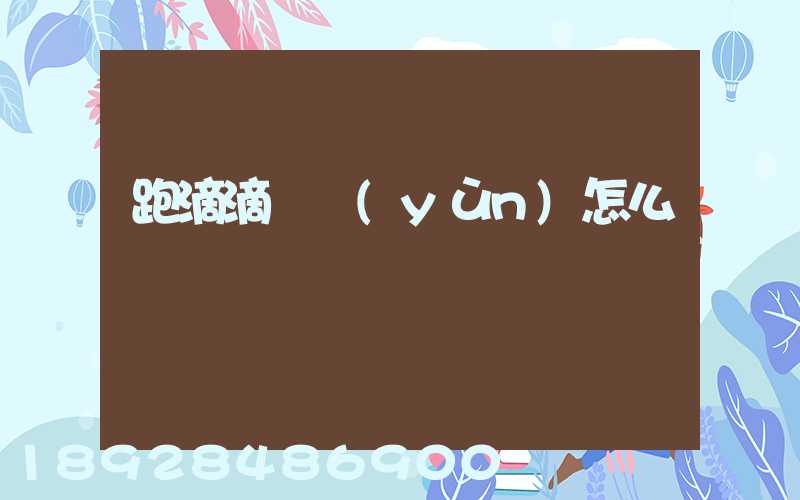 跑滴滴貨運(yùn)怎么樣