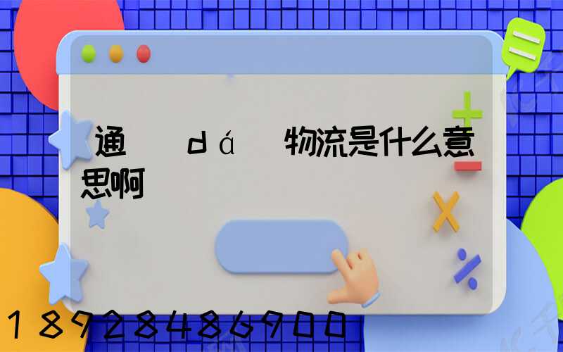 通達(dá)物流是什么意思啊