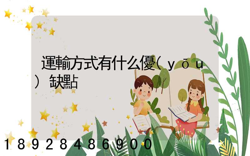 運輸方式有什么優(yōu)缺點