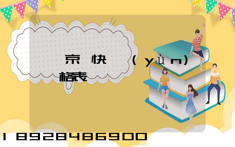 遼寧京東快遞運(yùn)費價格表