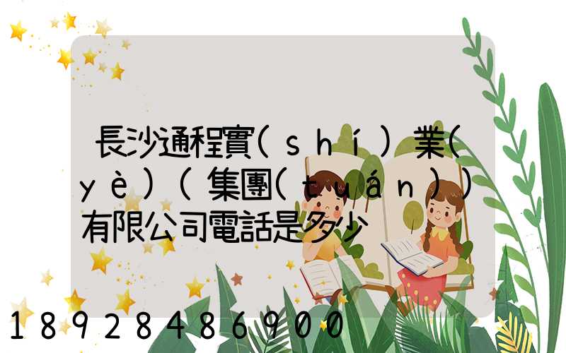 長沙通程實(shí)業(yè)(集團(tuán))有限公司電話是多少