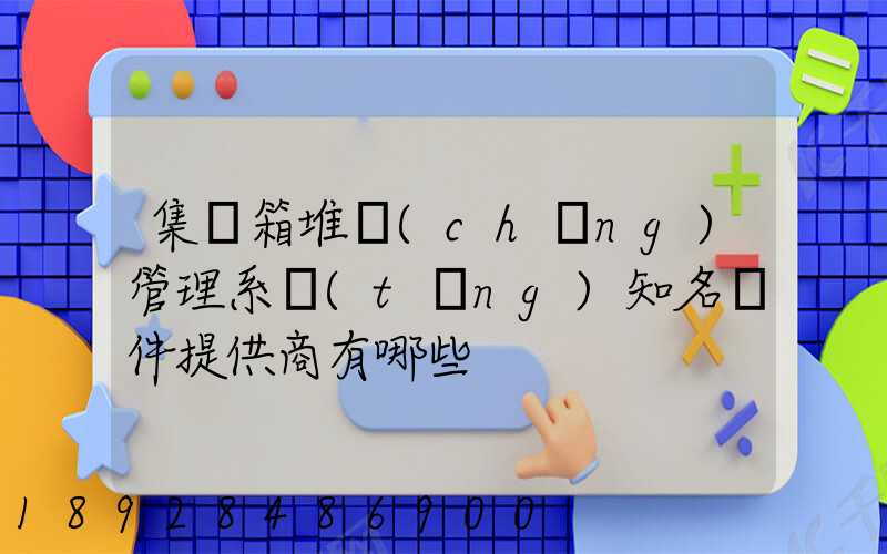 集裝箱堆場(chǎng)管理系統(tǒng)知名軟件提供商有哪些