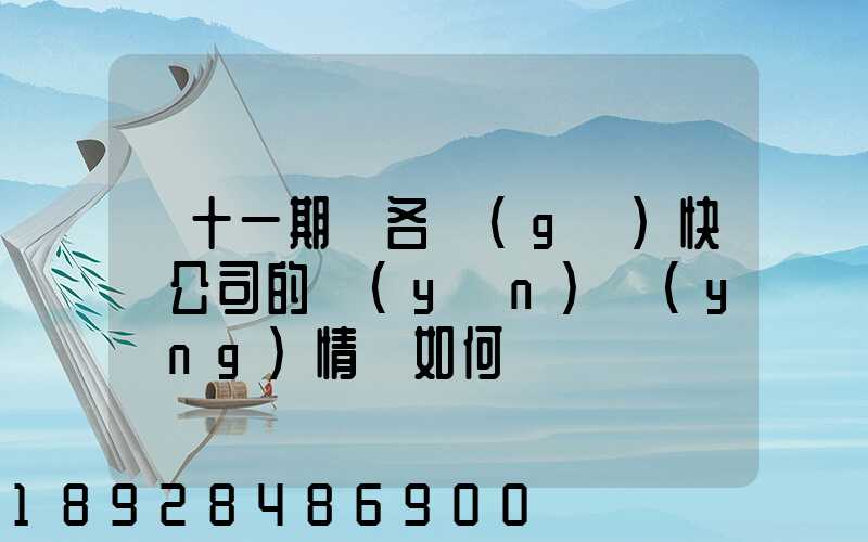 雙十一期間各個(gè)快遞公司的運(yùn)營(yíng)情況如何