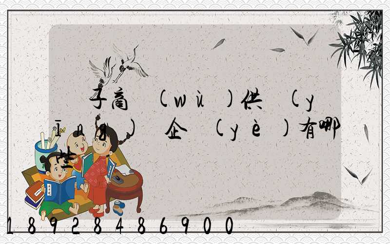 電子商務(wù)供應(yīng)鏈企業(yè)有哪些