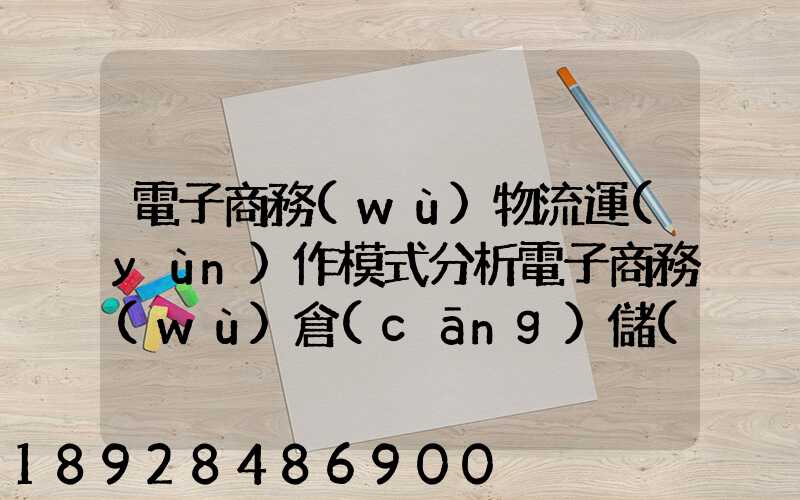 電子商務(wù)物流運(yùn)作模式分析電子商務(wù)倉(cāng)儲(chǔ)物流模式分析