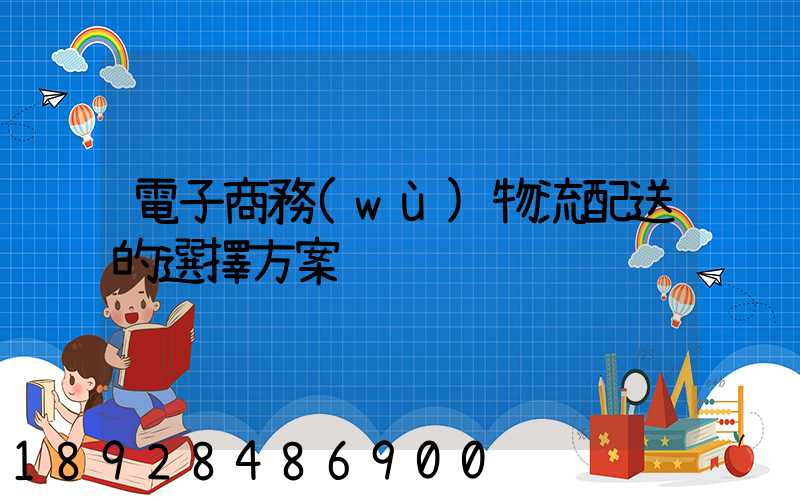 電子商務(wù)物流配送的選擇方案