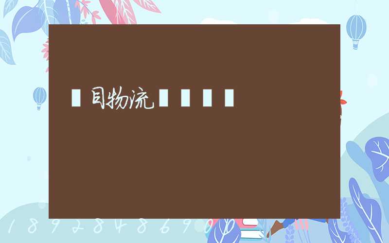 項目物流運輸設計