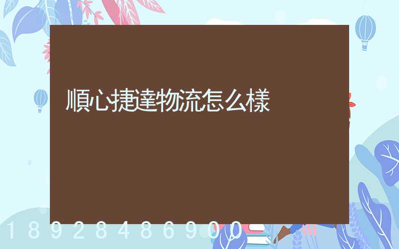 順心捷達物流怎么樣